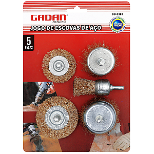 Jogo de escova de aço para furadeira c/5un - Gadan
