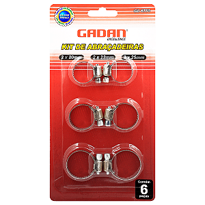 Kit abraçadeira de metal 6un - Gadan