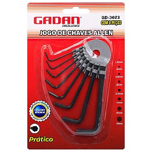 Kit chave Torx & Allen c/8 peças - Gadan