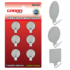 Kit com 6 ganchos multiuso - Gadan