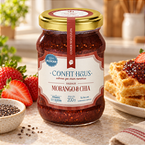 Geleia de Morango com Chia Zero Açúcar Confit Haus 200g
