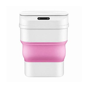 Lixeira Automática Rosa Inteligente c/ Sensor de Aproximação