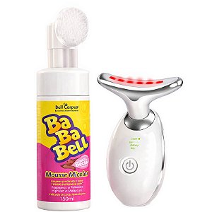 Kit Spa Facial Mousse Micelar Bababell + Massageador Facial