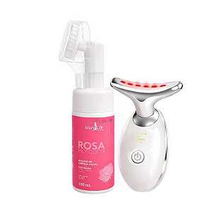 Kit Spa Facial Mousse Rosa Mosqueta + Massageador Facial