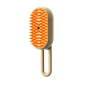 Escova à Vapor Bege/Laranja Para Pets 3 Em 1 Remove Pelos