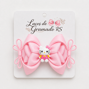 Laço Grande Infantil Rosa Pastel Amora Bico de Pato Antiderrapante