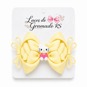 Laço Infantil Amarelo Claro Pastel Menina Presilha Bico de Pato