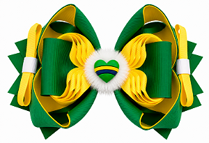 Laço Grande do Brasil Verde e Amarelo da Seleção Menina