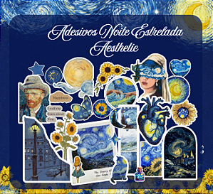 Adesivos Aesthetic - Cartela Noite Estrelada Van Gogh