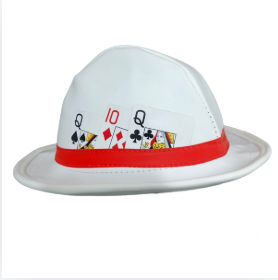 Chapéu Zé Pelintra Branco com Baralho