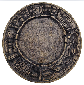 Opon Ifá Médio em Madeira Entalhada – Tabuleiro Ritual Yorubá 37cm