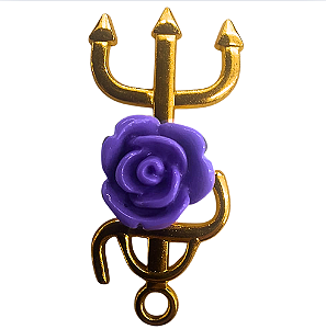 Pingente Pombagira com Rosa Roxa Dourado – 3,5cm