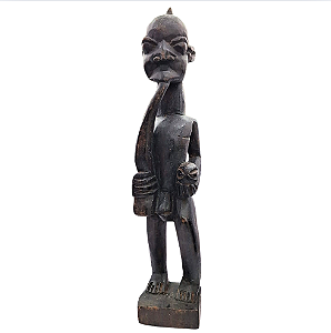 Escultura Africana Exu em Madeira Entalhada – 35cm
