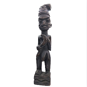 Escultura Africana Ogum Guerreiro em Madeira Entalhada – 35cm