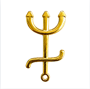 Pingente Símbolo de Pomba Gira Dourado – 3,3cm