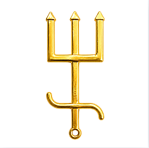 Pingente Símbolo de Exu Dourado – 4,8cm