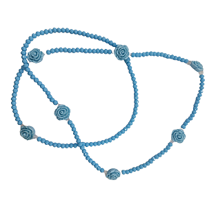 Guia de Cristal Azul Claro com Rosas