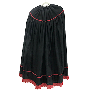 Saia Pomba Gira Preta com Detalhes Vermelhos