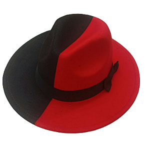 Chapéu de Exu Preto e Vermelho Bicolor – Aba Larga