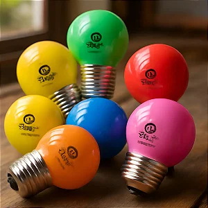Kit 10 Lâmpada Led Bolinha 3w Coloridas Decoração Copa Do Mundo Varal Bivolt Ctb