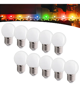 Kit 10 Lâmpada Bolinha Led 3w E27 Bulbo Lustre Espelho G45 Branco Quente 3000k Bivolt