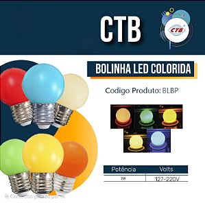 Kit 30 Lâmpadas Led Bolinha Colorida Decorativa Varal Cores 3w Bivolt E27 CTB Varal Penteadeira