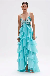 Vestido Butterfly Azul PATBO 36