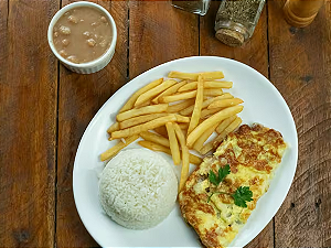 Omelete de frango individual.