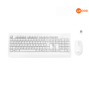 KIT TECLADO + MOUSE SEM FIO KW202 BRANCO LECCO