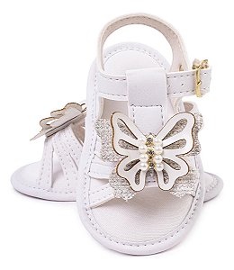 Sandália Recém Nascida Bebê Menina Chinelo Borboleta Confort