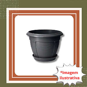 Vaso Romano 03 Preto 19 Litros com Prato Tamanho 3 | Elegância Clássica e Alta Capacidade