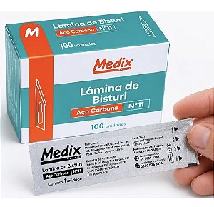 Lâmina De Bisturi Aço Carbono Estéril Nº 11 Caixa C/100 - Medix