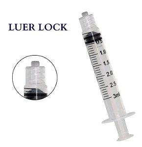 Seringa Descartável 3ml Luer Lock (Rosca) Sem Agulha Caixa C/500 - SR