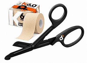 Kit Bandagem Kinesio Tape K6 E Tesoura - D3 Tape