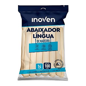 Abaixador de Lingua De Madeira Com 100 Unidades - Inoven