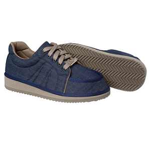 Tênis Casual Anatômico Jeans Azul - Mundoflex