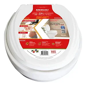 Assento Slim Almofadado Elevado 7,5cm Branco Mebuki