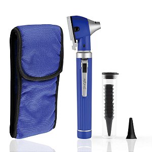 Otoscópio Fibra Óptica Colors Azul com 10 Espéculos - Medicate