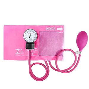 Esfigmomanômetro Aneróide Adulto Rosa - Premium