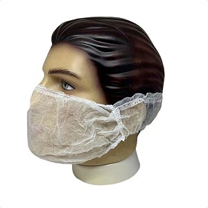 Protetor Barba Descartável Branco Tnt C/100 Unidades - Kalidesc