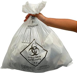 Saco de Lixo Hospitalar 30L C/100 Branco Infectante - Embalac