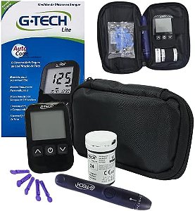 Kit Medidor de Glicose Lite 10 Tiras + 10 Lancetas - G-tech