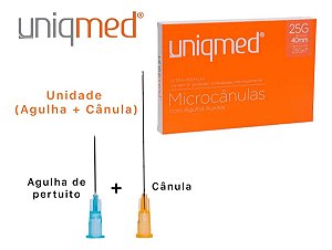 Microcânula P/Preenchimento 25g X 50mm C/AG Auxiliar Unidade - Uniqmed