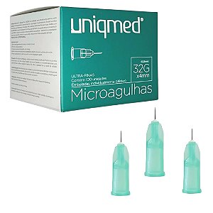 Microagulhas Lebel 32G 0,23mm x 4mm Caixa c/ 100 Unidades - Uniqmed