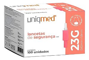 Auto Lanceta de Segurança 23G Caixa c/100 unds - Uniqmed