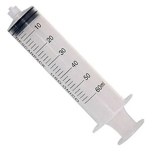 Seringa Descartável Bico Luer Lock (rosca) 60 ml Sem Agulha Unidade - Descarpack