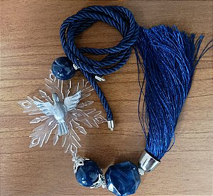 Adorno para Porta Divino Azul Marinho Prata
