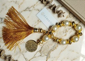 Adorno de Mesa Pai Nosso Dourado Decorativo