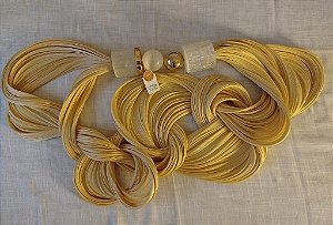 Adorno de Mesa Manta Caiçara Amarela - Coleção Ártico