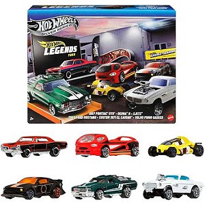HOT WHEELS SILVER SERIES - CONJUNTO 6 CARRINHOS LEGENDS  TOUR - MATTEL